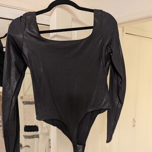 NWOT Never Worn Lululemon Athletica Shimmering Black Bodysuit Size M